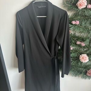 Zara Woman Black Wrap dress
